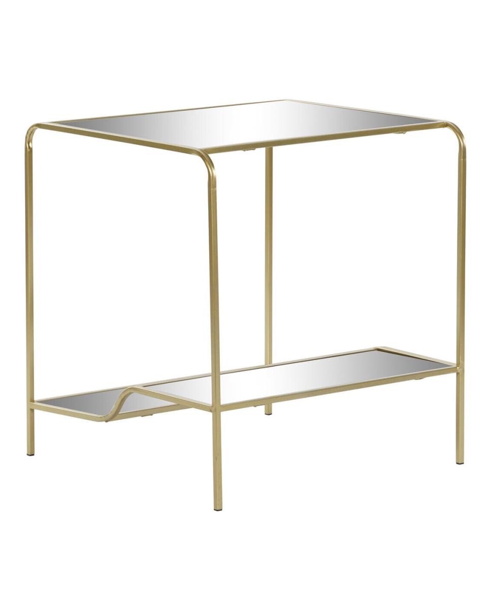 Imagen 0 de Mesita auxiliar metal espejo 50x50x55 mate dorado