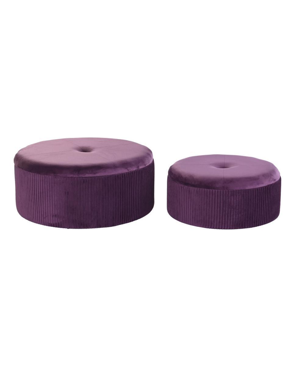 Imagen 0 de Reposapiés set 2 poliéster mdf 70x70x28 terciopelo