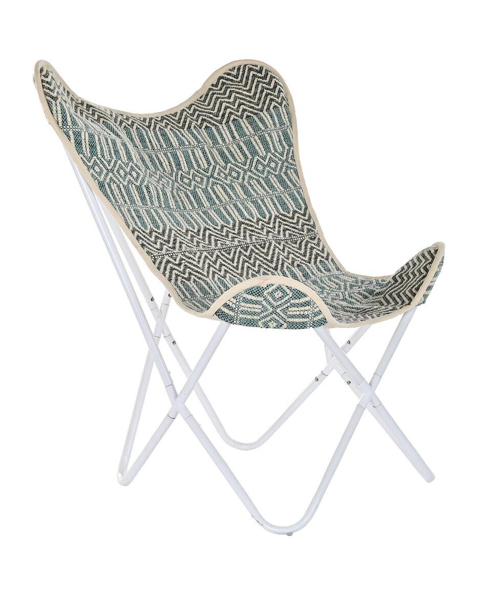 Imagen 0 de Sillón algodón hierro 74x65x90 mariposa azul