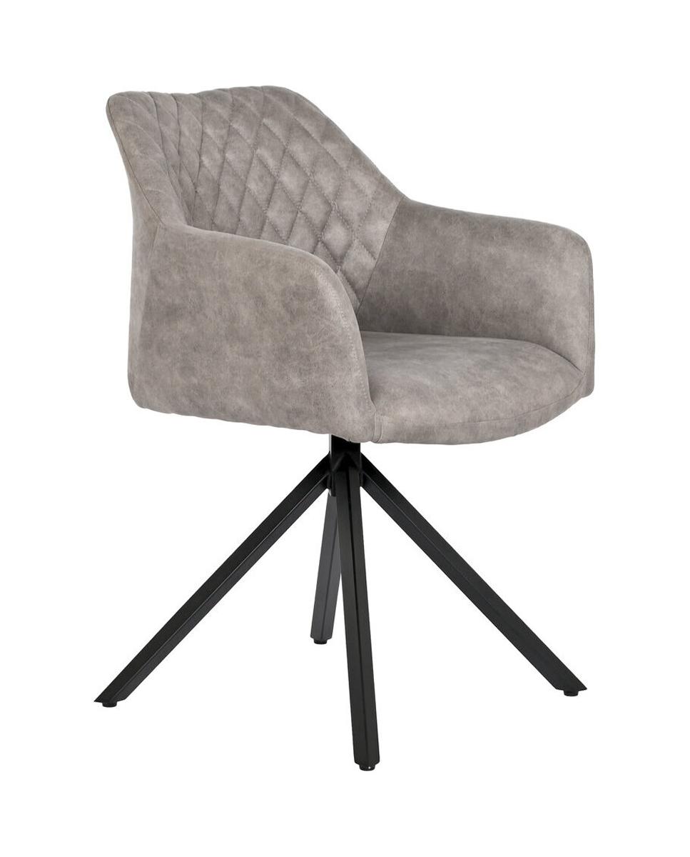 Imagen 0 de Silla microfibra metal 55x58x83 simil piel gris