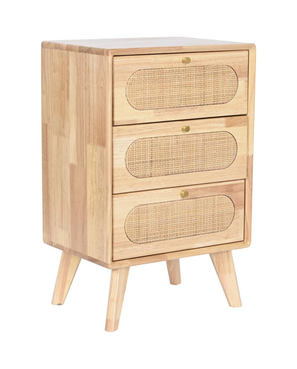 Imagen 0 de Cajonera madera de caucho ratán 40x30x63 natural