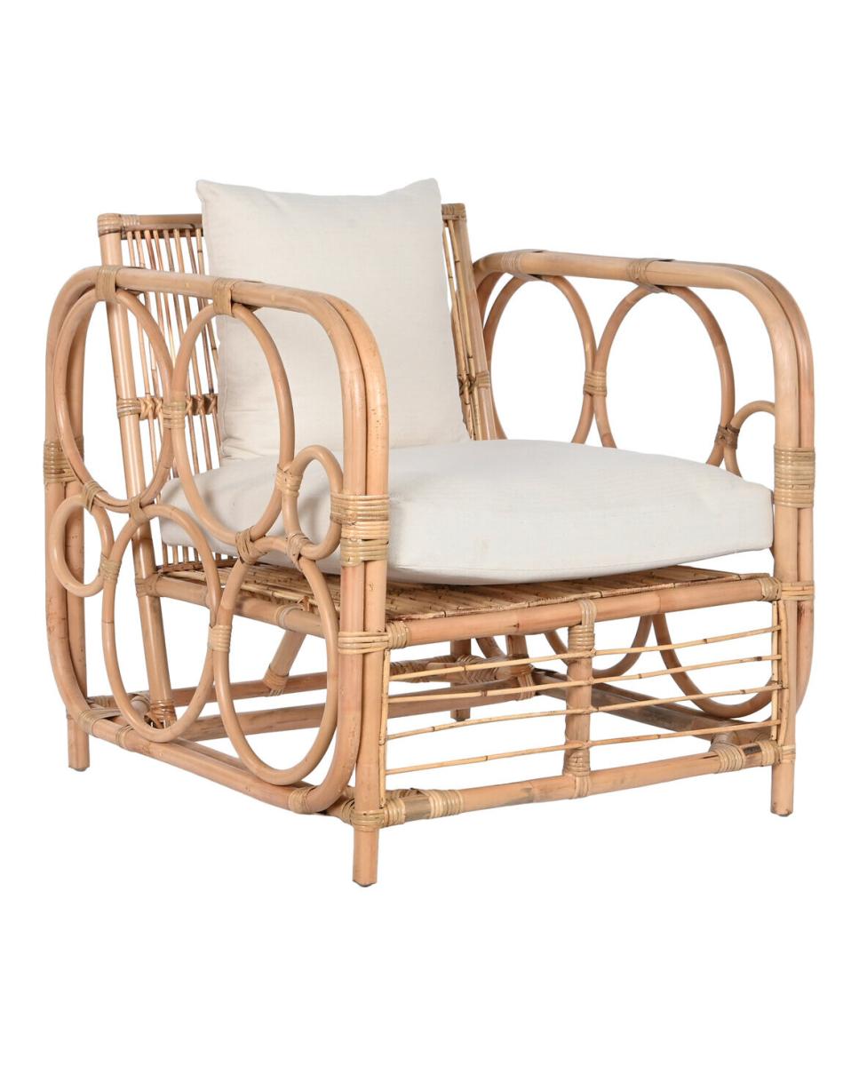 Imagen 0 de Sillón ratán 72x72x76 con cojínes algodón natural