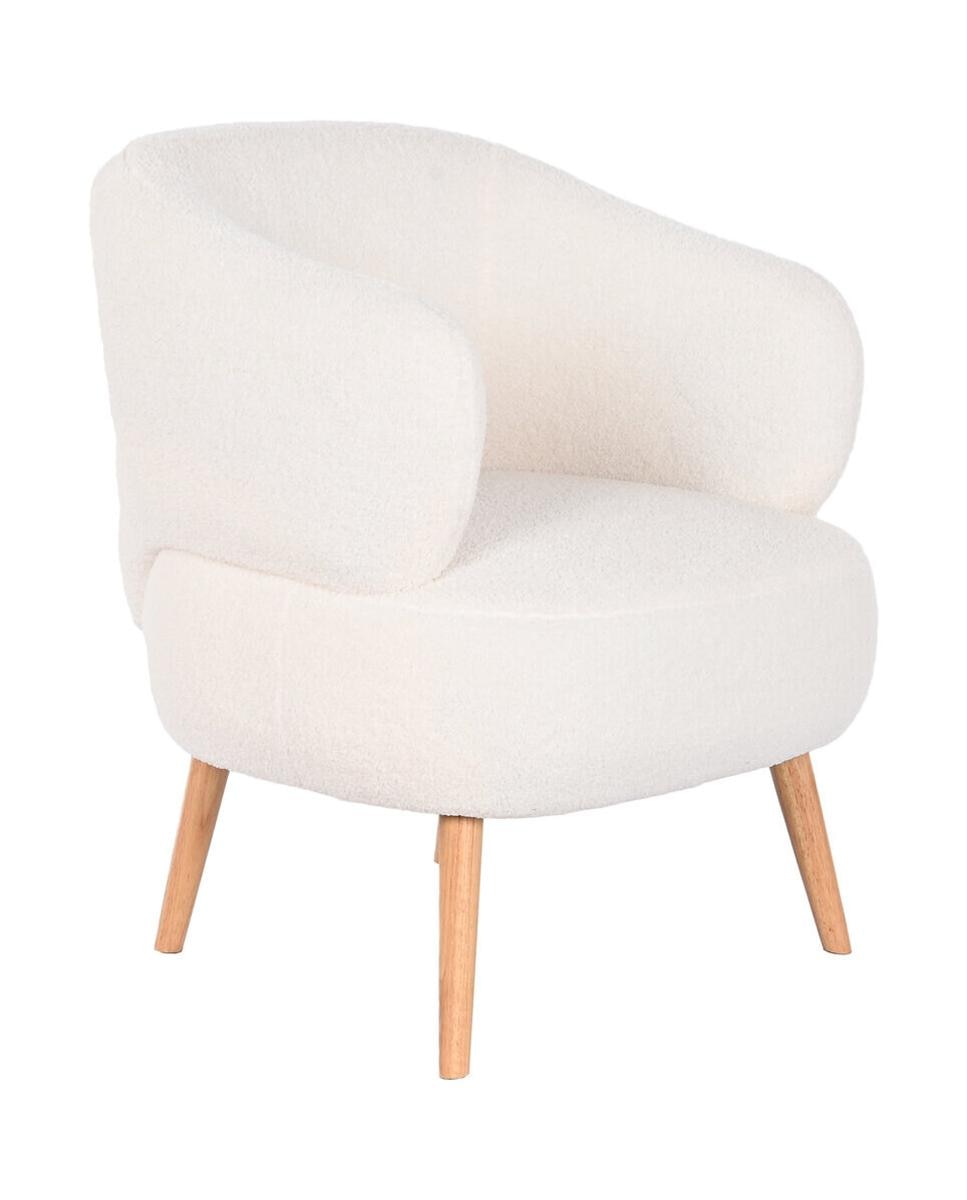 Imagen 0 de Butaca poliéster madera 70x70x80 borreguito blanco