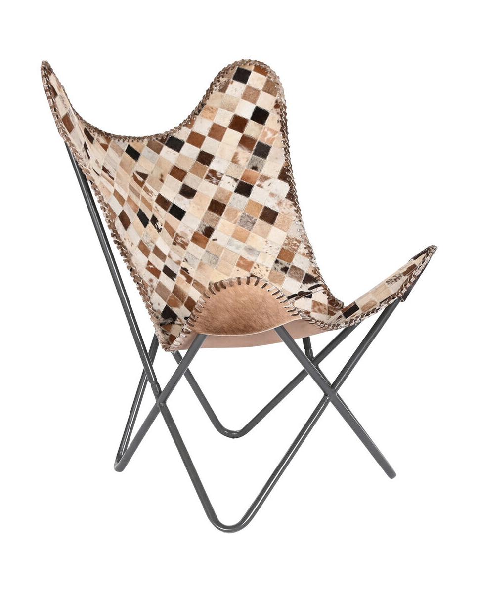 Imagen 0 de SILLON PIEL HIERRO 70X70X90 ROMBOS CAMEL