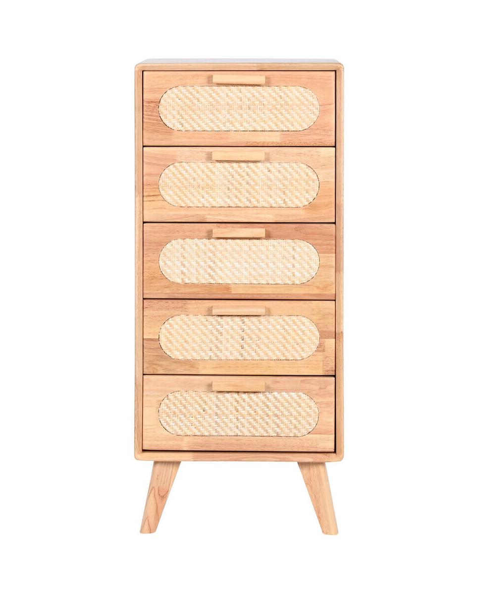 Imagen 0 de Cajonera rubberwood ratán 40x30x93 12,80 natural