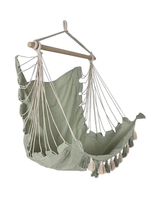 Imagen 0 de Silla colgante algodón madera 100x50x135 borlas