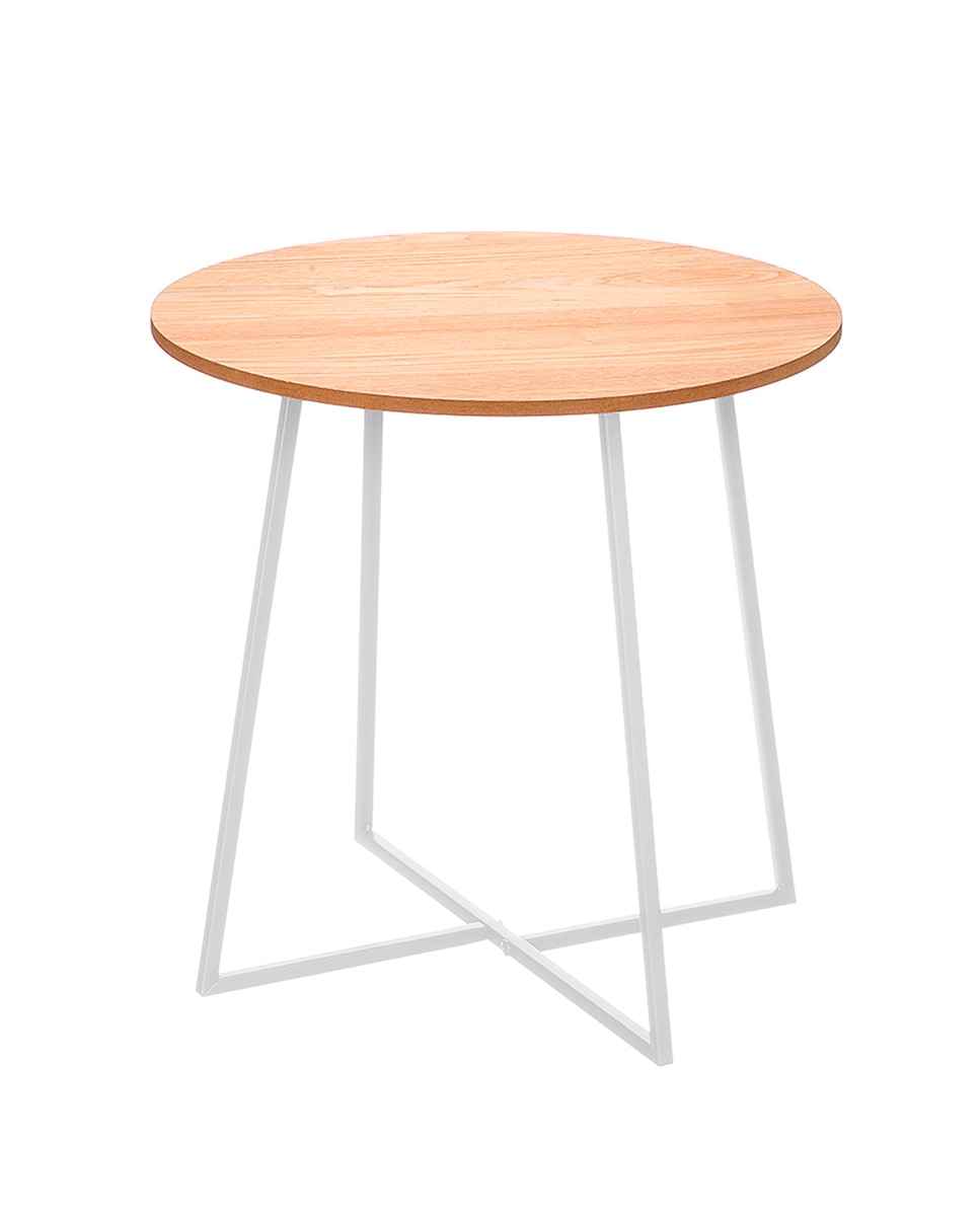 Imagen 0 de Mesa auxiliar con patas blancas y 40cm de diámetro.