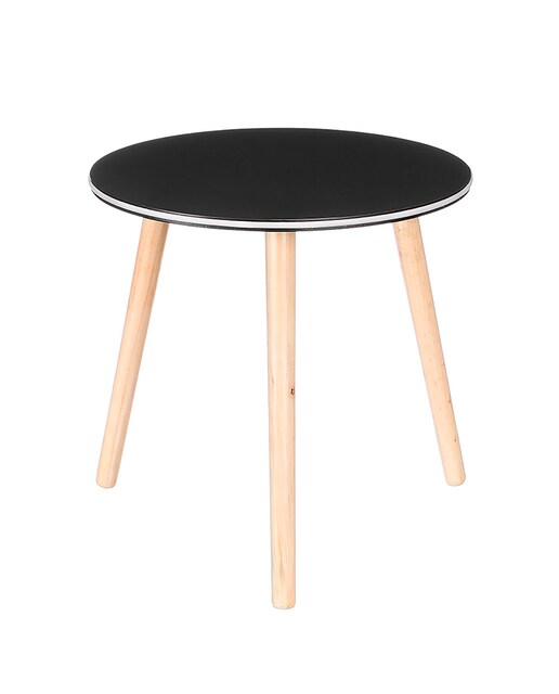 Imagen 0 de Mesa auxiliar negra con borde LED y 40cm de diámetro.