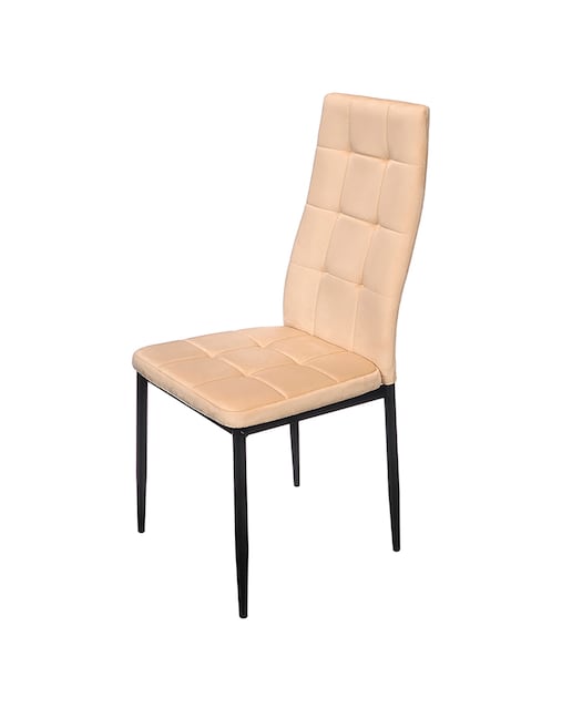 Imagen 0 de Silla con respaldo alto de terciopelo en color beige.