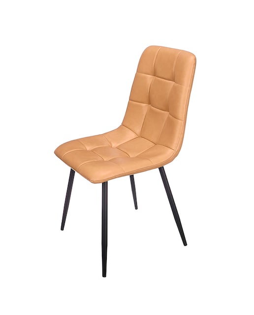 Imagen 0 de Silla ancha de cuero en color beige.