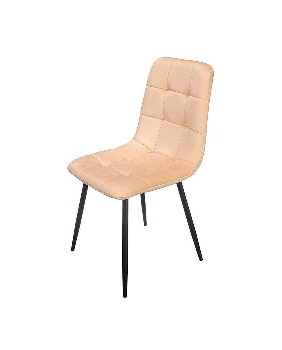 Imagen 0 de Silla ancha de terciopelo en color beige.
