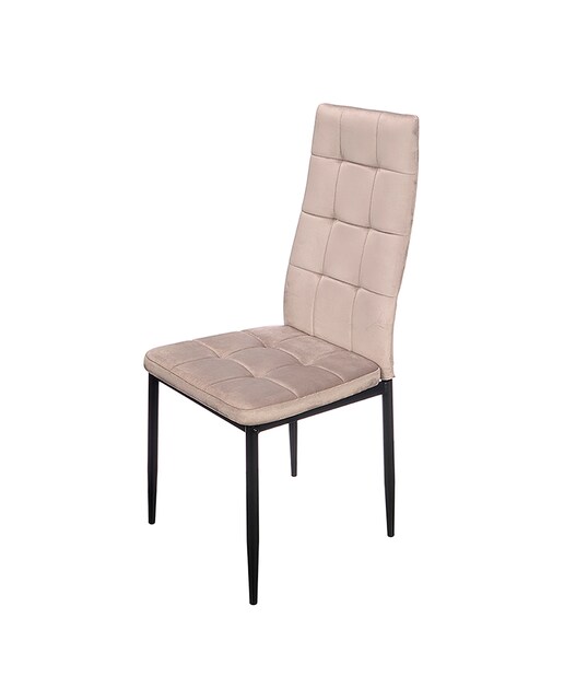 Imagen 0 de Silla con respaldo alto de terciopelo en color gris.