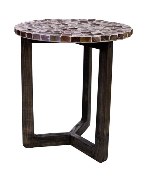 Imagen 0 de Mesa auxiliar madera y capiz