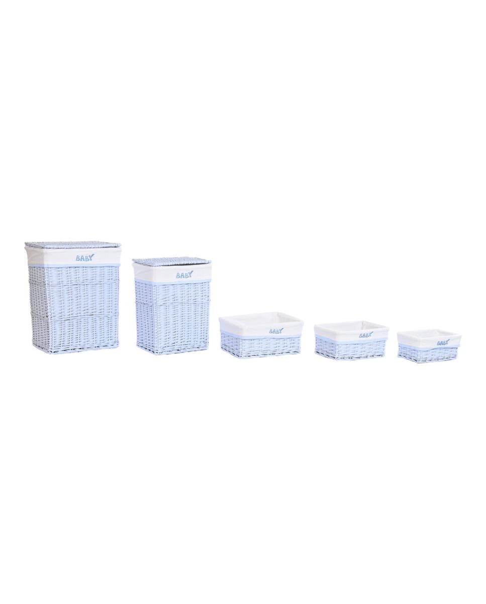 Imagen 0 de Cesta ropa set 5 mimbre poliéster 44 x 34 x 56