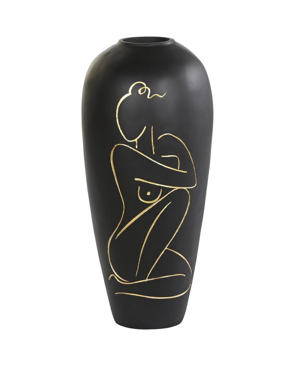 Imagen 0 de Jarrón resina 34x34x73,5 mujer mate negro