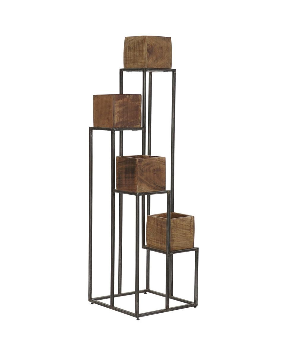 Imagen 0 de Macetero mango metal 40x40x120 marrón