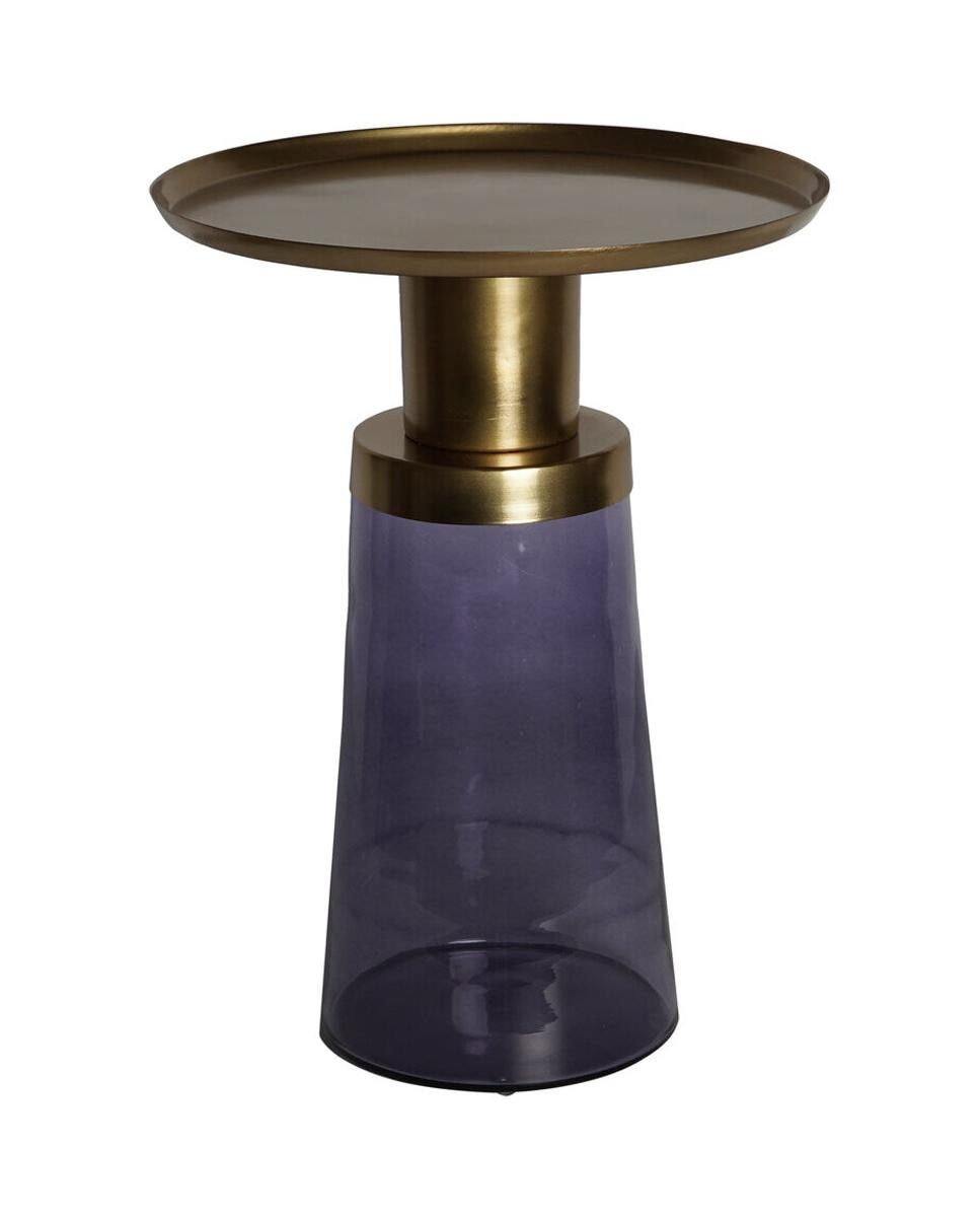 Imagen 0 de Mesita auxiliar cristal hierro 37x37x50 azul
