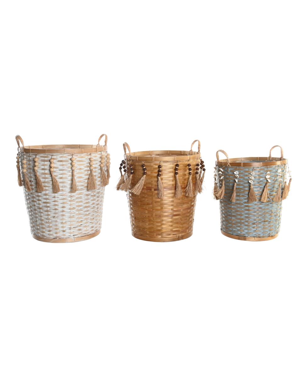 Imagen 0 de Cesta set 3 bambú 49x45x54 44x49 36x46 multicolor