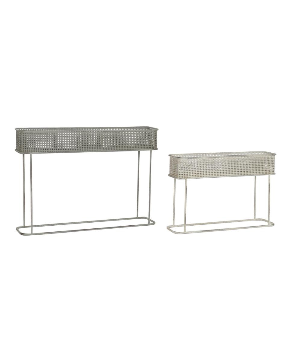 Imagen 0 de Macetero set 2 metal 100x22x70 envejecido gris