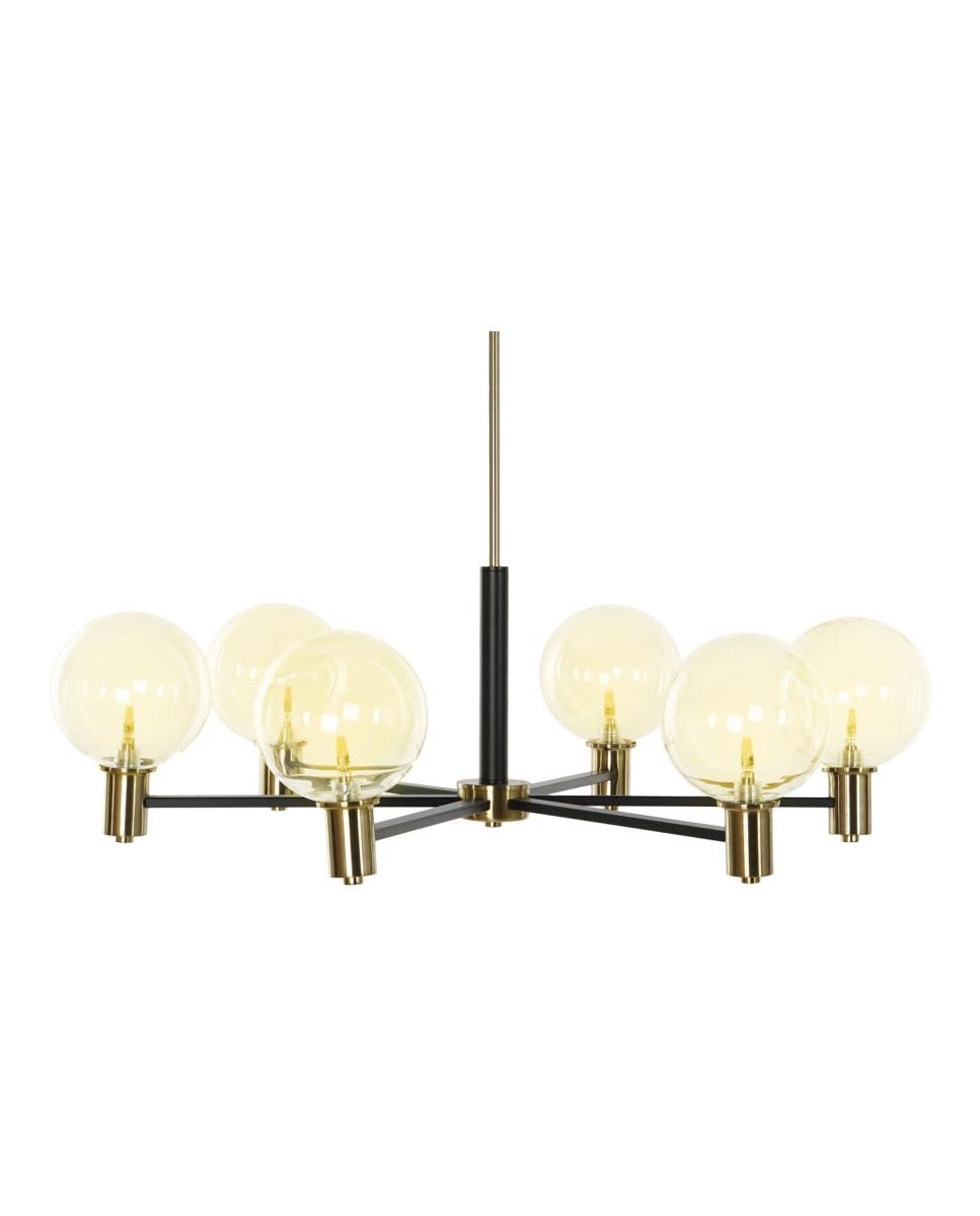 Imagen 0 de Lámpara techo metal cristal 83x83x128 bolas negro