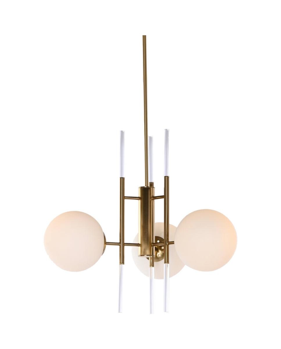 Imagen 0 de Lámpara techo metal cristal 64x64x64 bolas dorado