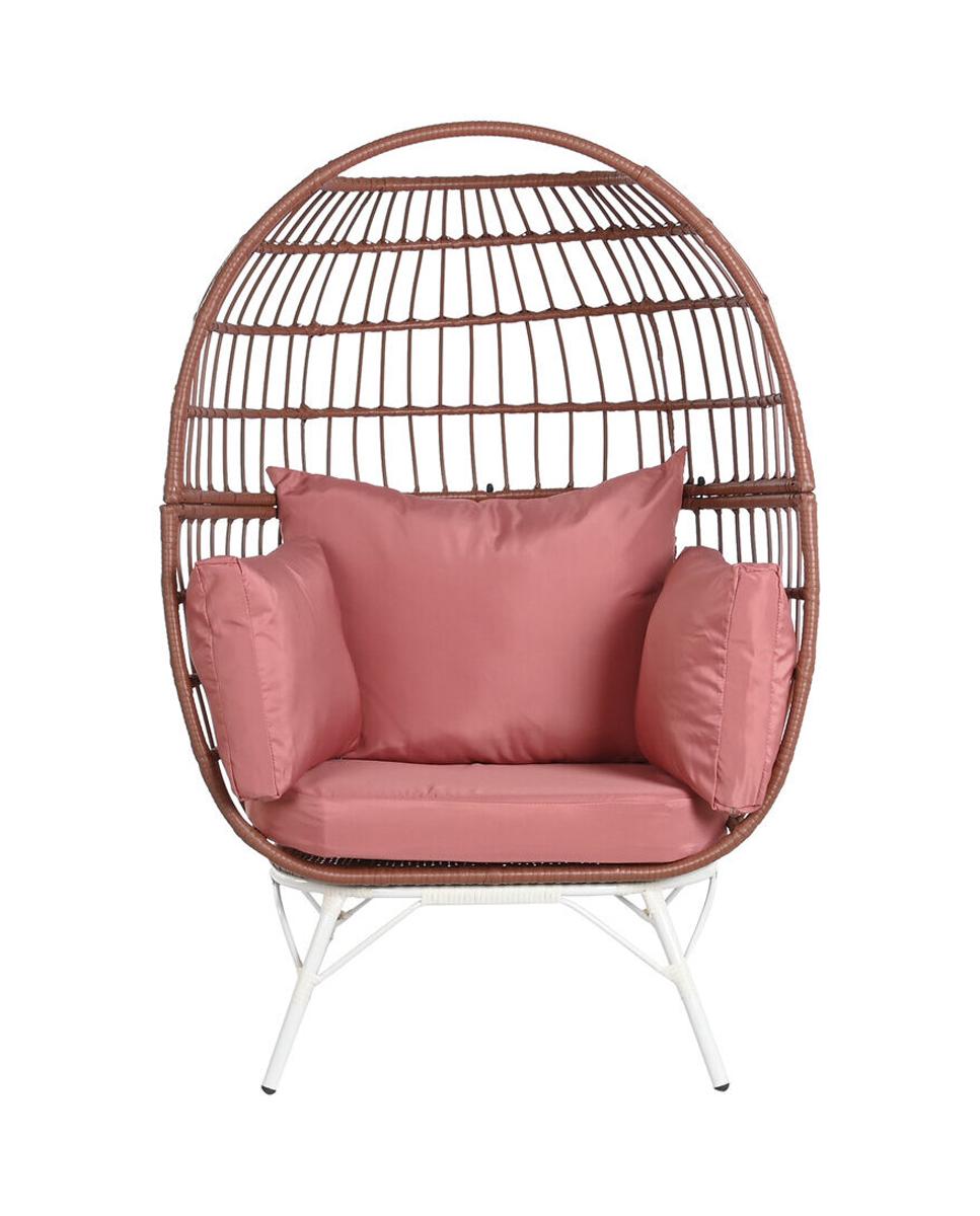 Imagen 0 de Sillón ratán sintético metal 99x71x147 con cojínes
