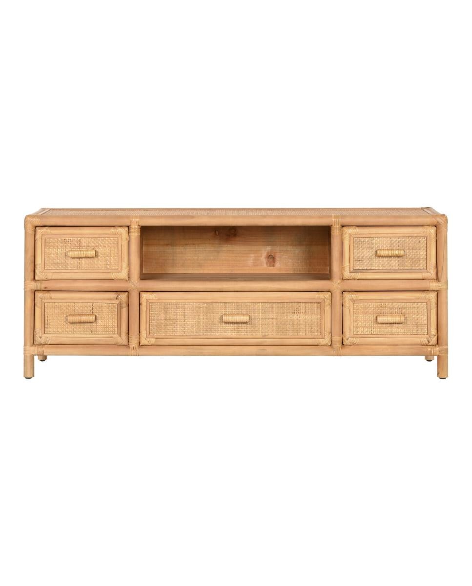 Imagen 0 de Mueble tv abeto ratan 120x30x4