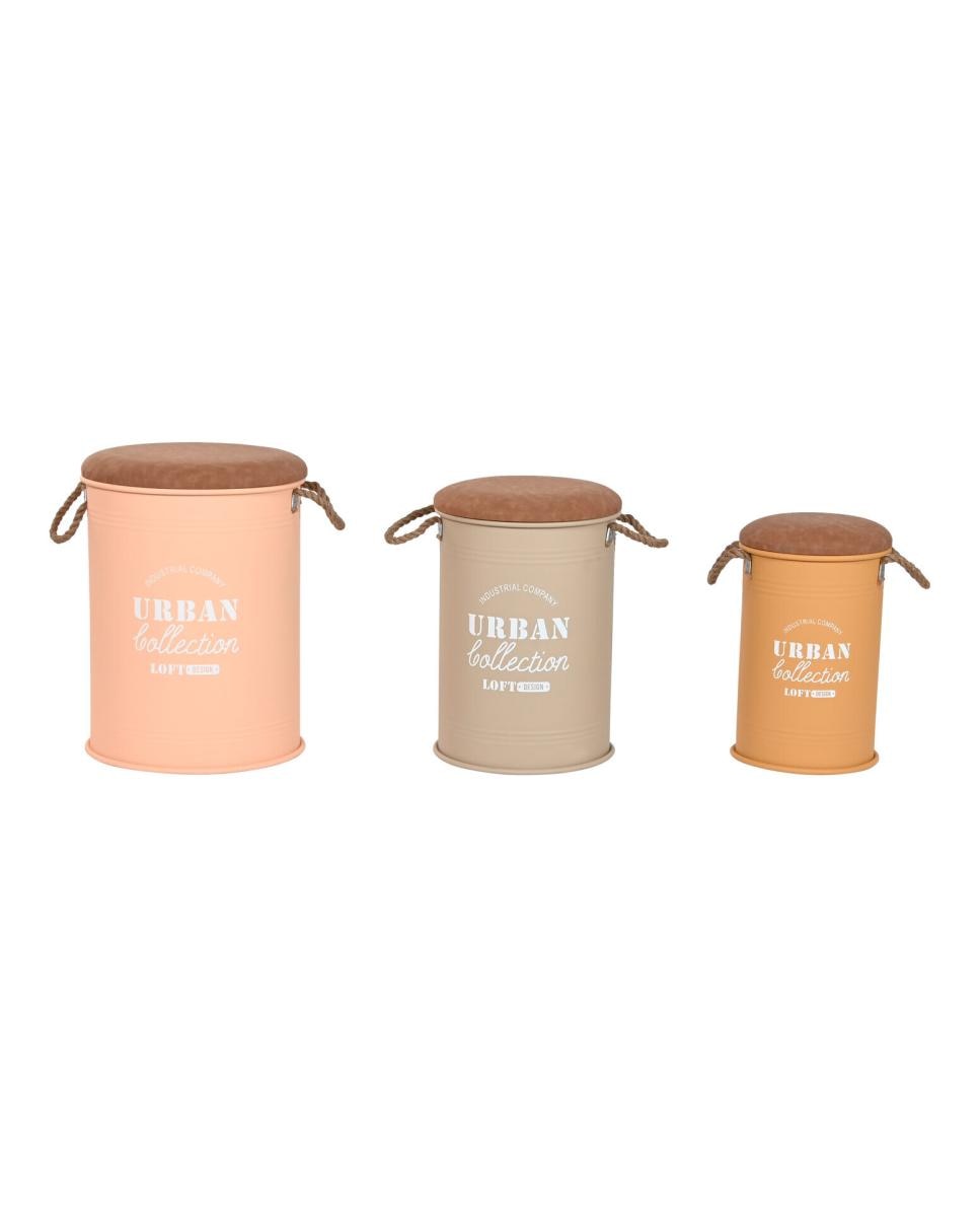 Imagen 0 de Caja set 3 metal pu 40x40x55,5