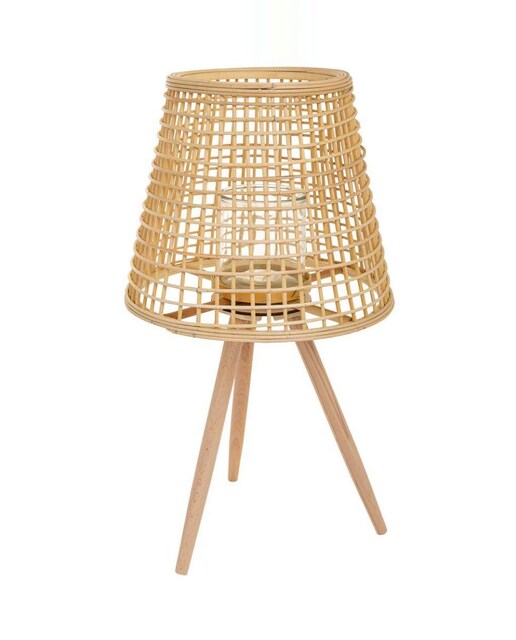 Imagen 0 de Farol portavelasde bambu y ratan