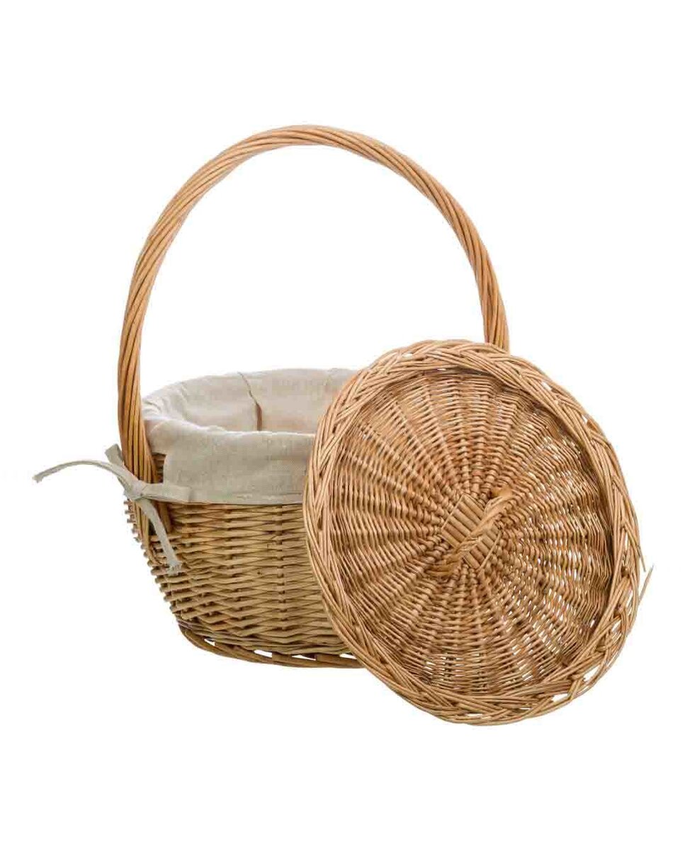 Imagen 0 de Cesta de mimbre buff forrada