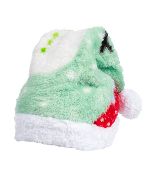 Imagen 0 de Gorro de felpa extrasuave. Diseño verde con muñeco de nieve. 31x48 cm.