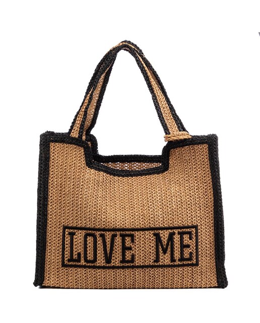 Imagen 0 de Bergamasco Bolso shopper Mujer. Fabricado en paja trenzada diseño "Love Me".