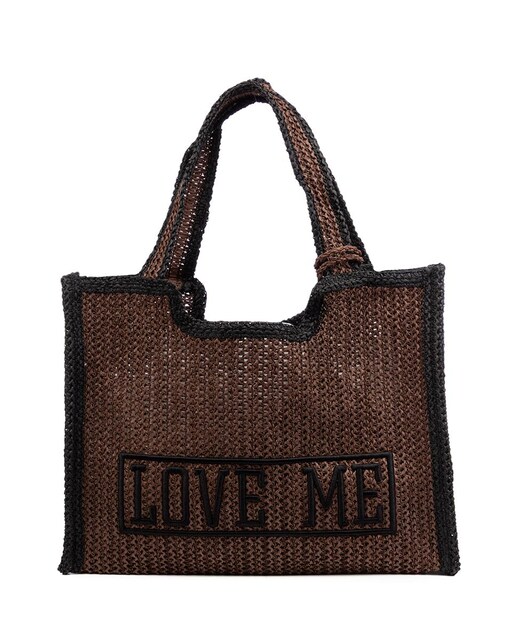 Imagen 0 de Bergamasco Bolso shopper Mujer. Fabricado en paja trenzada diseño "Love Me".