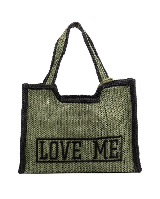 Imagen 0 de Bergamasco Bolso shopper Mujer. Fabricado en paja trenzada diseño "Love Me".