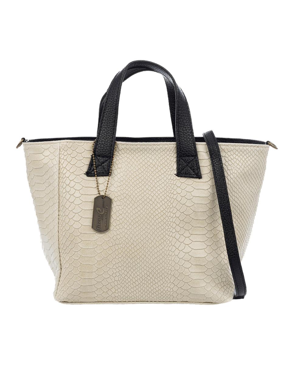 Imagen 0 de Cassandra Bolso tote Mujer. Piel auténtica Gamuza Grabado Serpiente