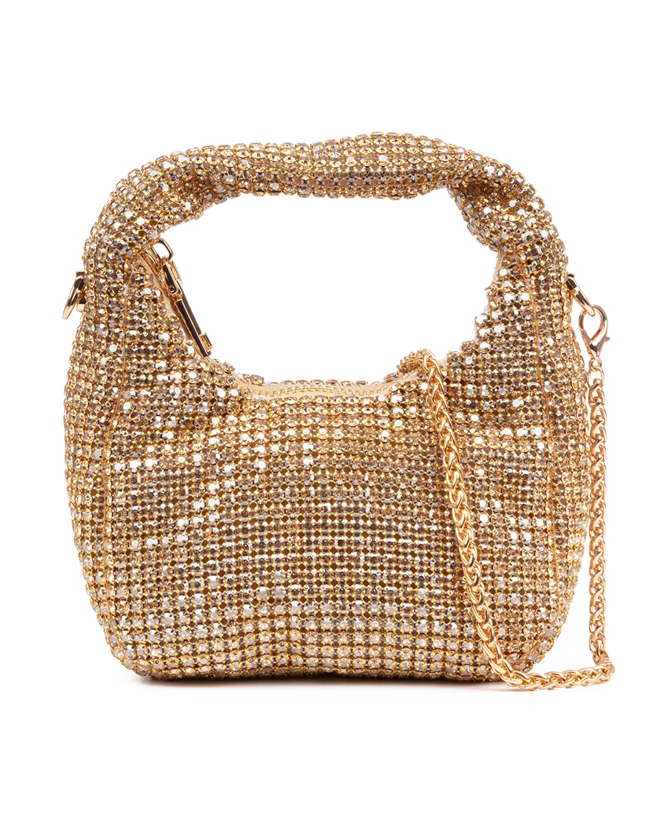 Imagen 0 de Baganza bolso de mano de fiesta con pedrería de circonitas grado 5A, diseño diamante efecto brillante.