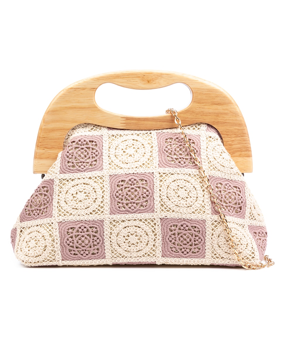 Imagen 0 de Barbaira Bolso de mano Mujer. Fabricado en madera natural y algodón.