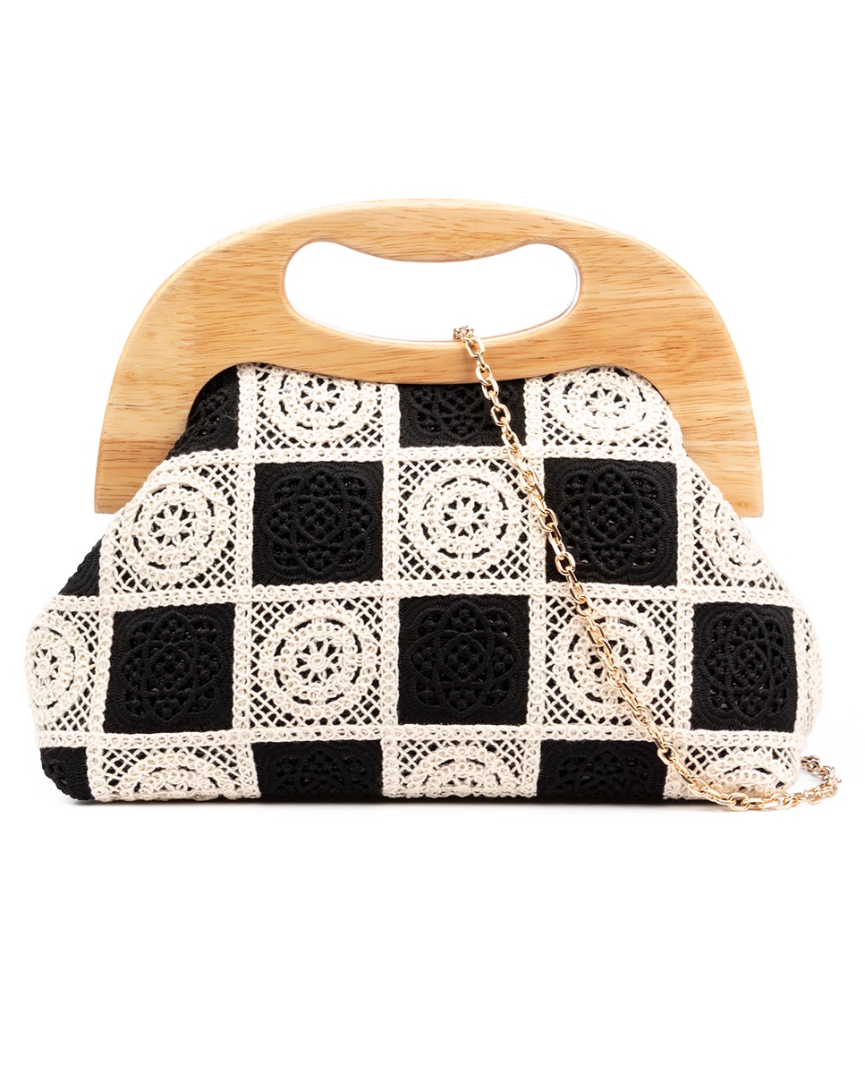 Imagen 0 de Barbaira Bolso de mano Mujer. Fabricado en madera natural y algodón.