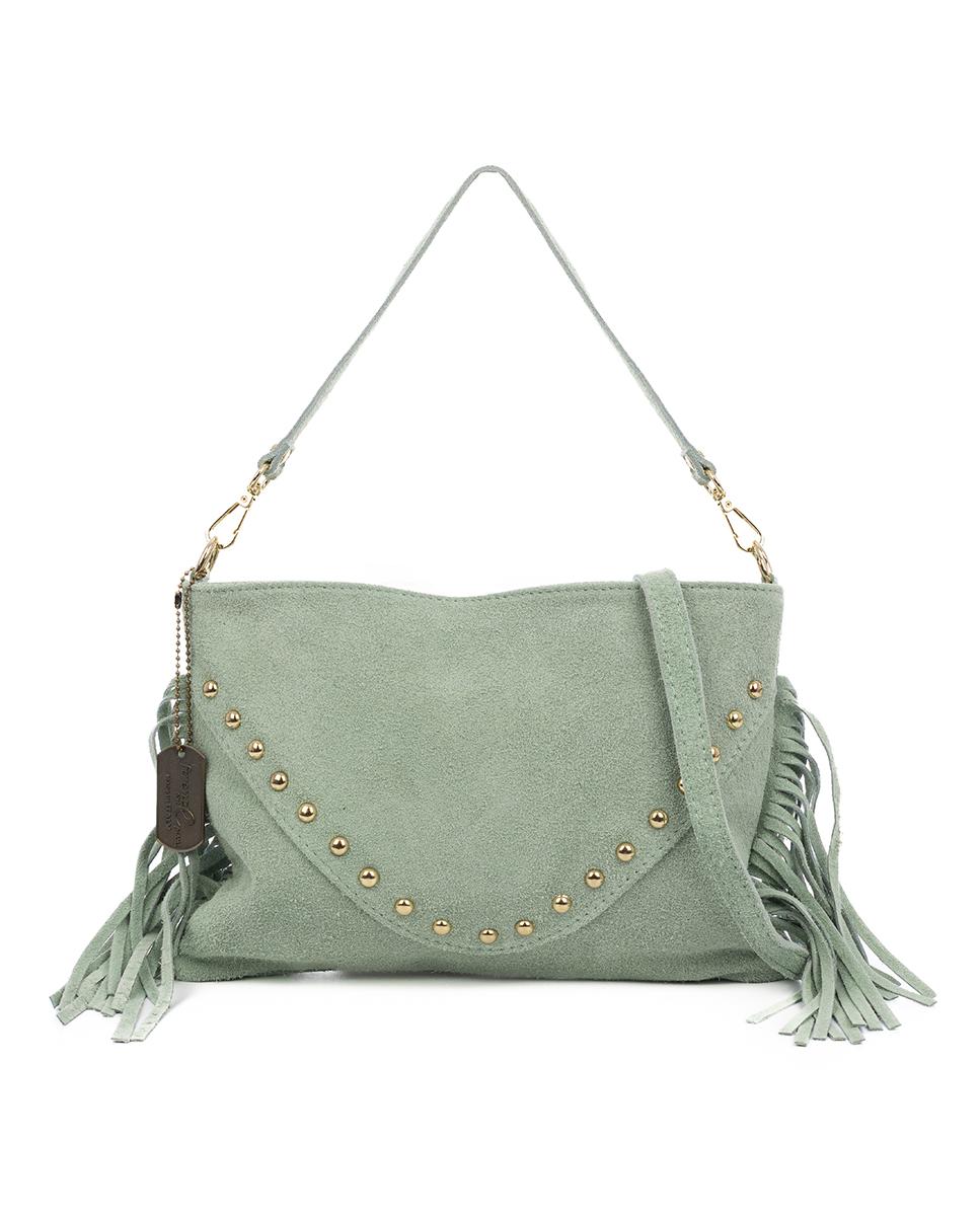 Imagen 0 de Bellegra Bolso de hombro Mujer. Piel auténtica Gamuza con detalles metálicos.