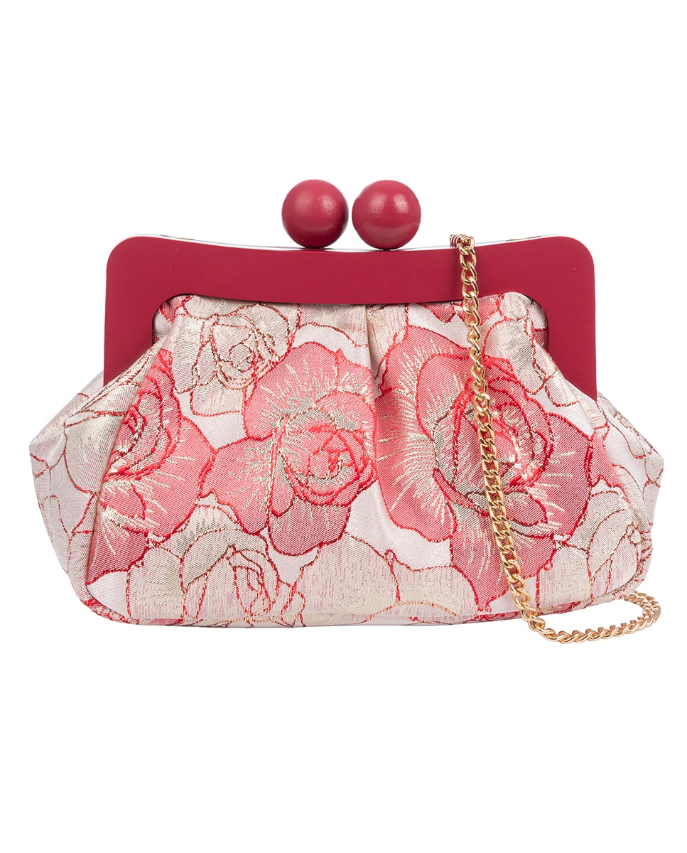 Imagen 0 de Bormida Bolso bandolera Mujer. Fabricado en madera y tela con diseños florales.