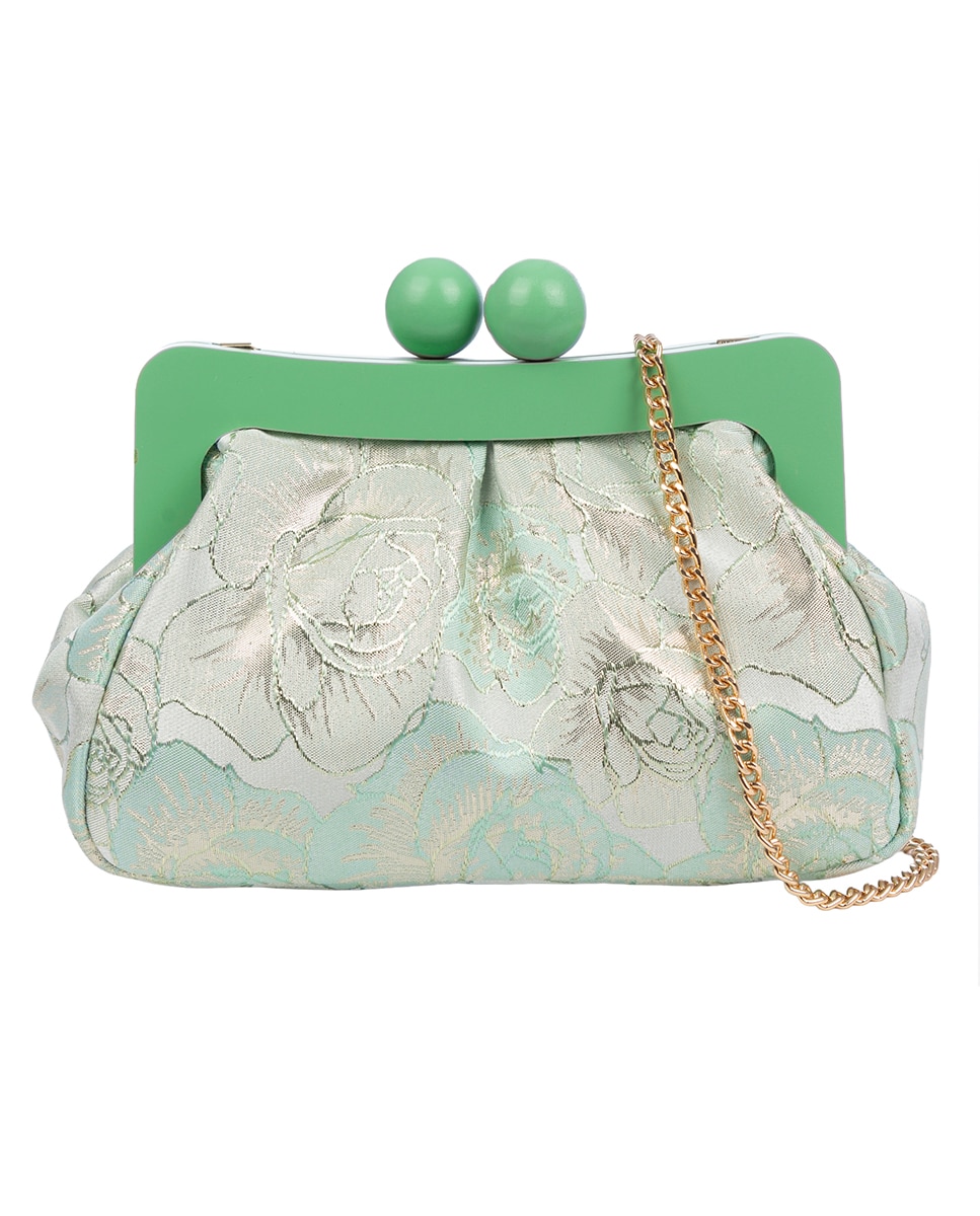 Imagen 0 de Bormida Bolso bandolera Mujer. Fabricado en madera y tela con diseños florales.