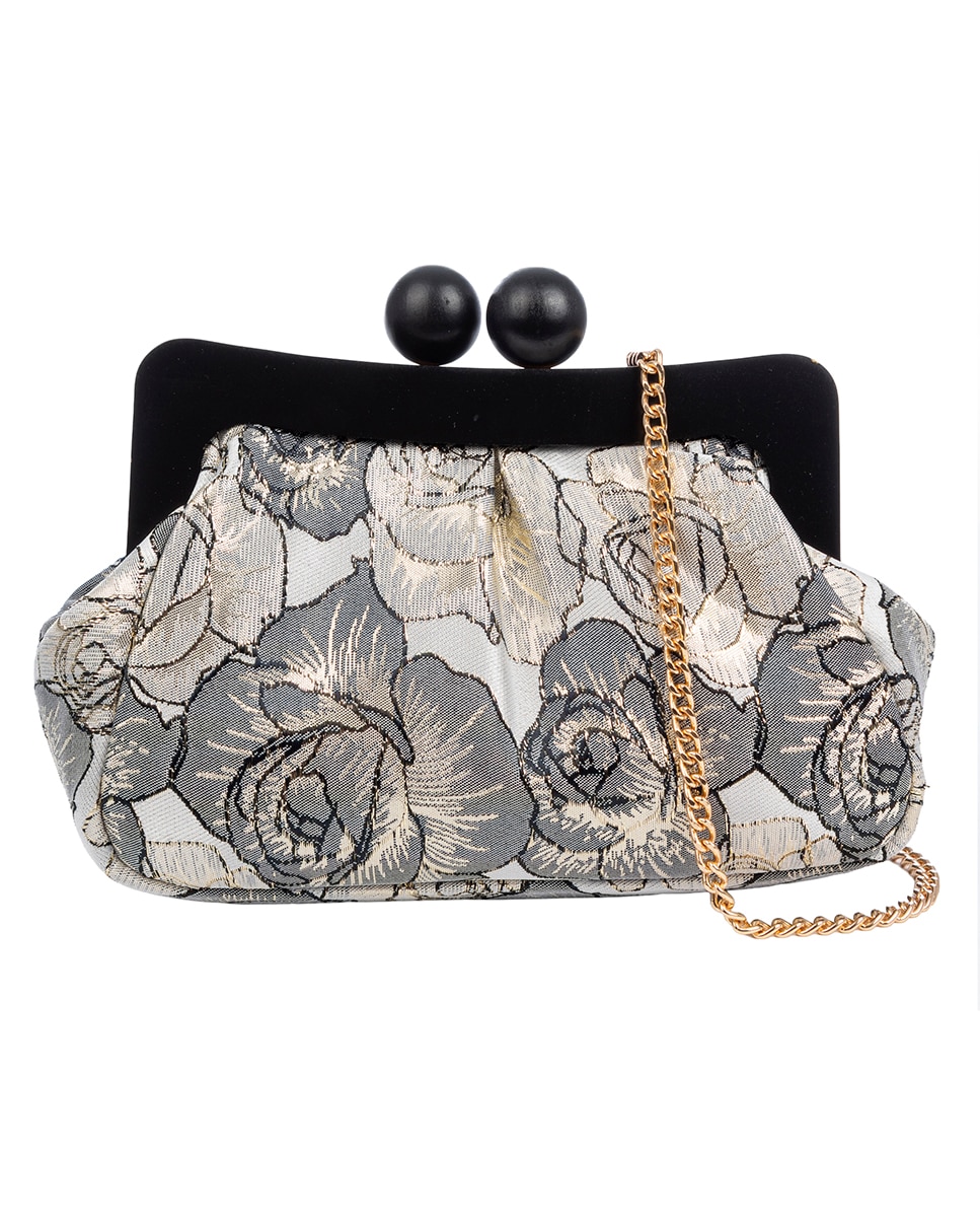 Imagen 0 de Bormida Bolso bandolera Mujer. Fabricado en madera y tela con diseños florales.