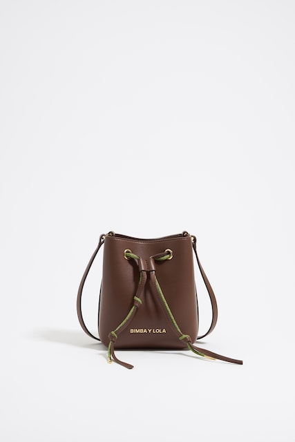 Imagen 0 de Bolso bucket Chihuahua mini piel moca de mujer