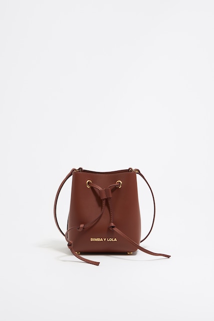 Imagen 0 de Bolso bucket Chihuahua mini piel nuez de mujer