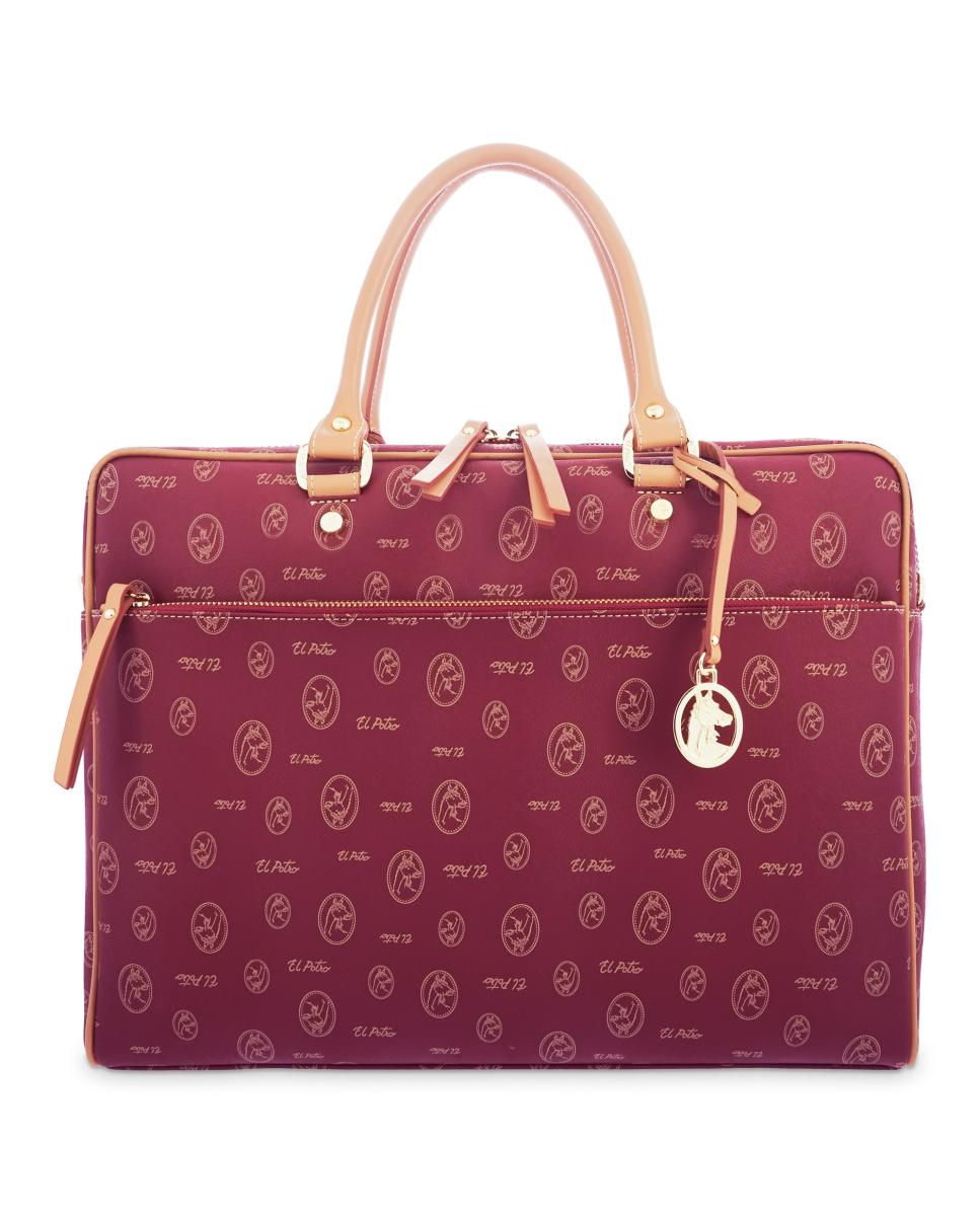 Imagen 0 de Bolso de mujer carpeta con asas de mano y correa extensibl