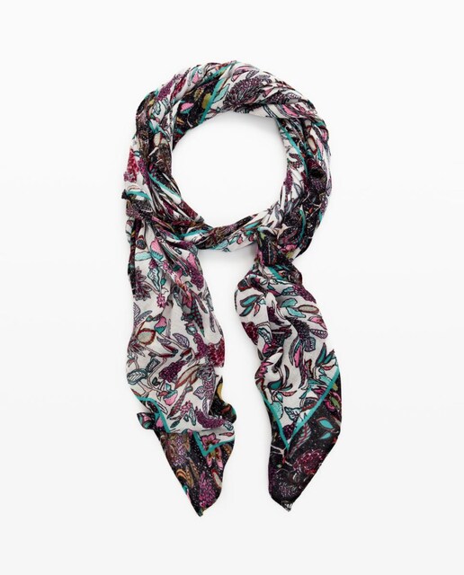 Imagen 0 de Foulard rectangular flores de mujer