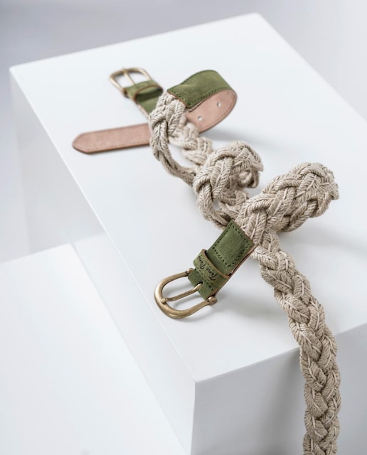 Imagen 0 de Cinturón de mujer de yute y ante