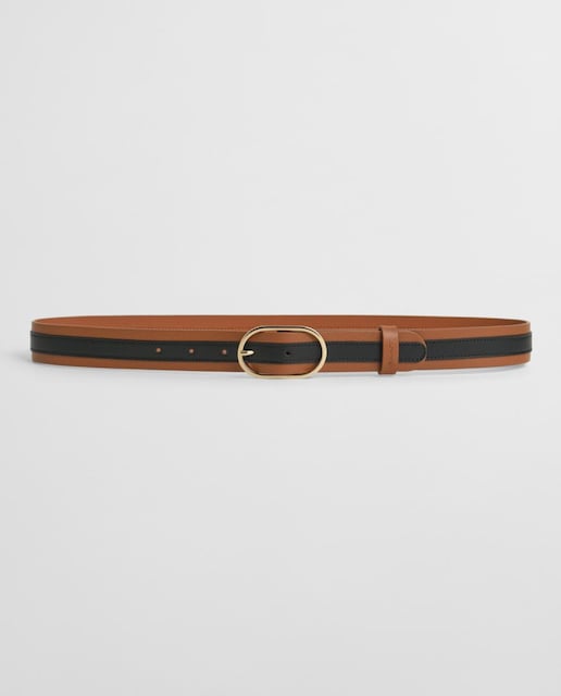 Imagen 0 de cinturón de mujer de piel con diseño de rayas