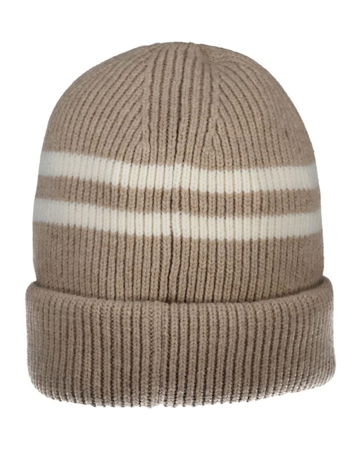 Imagen 0 de Gorro de mujer de lana con diseño de rayas.