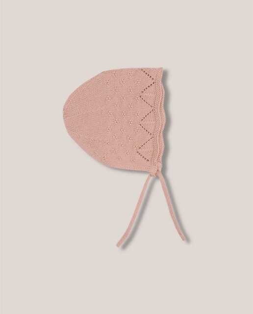 Imagen 0 de Capota de bebé de punto con calados y ondas en el borde